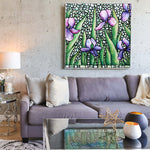 Load image into Gallery viewer, Purple Iris Flower Original Painting 30&quot; x 30&quot;
