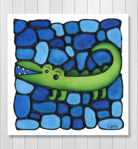 Alligator Nursery Wall Art Print - Crocodile Print