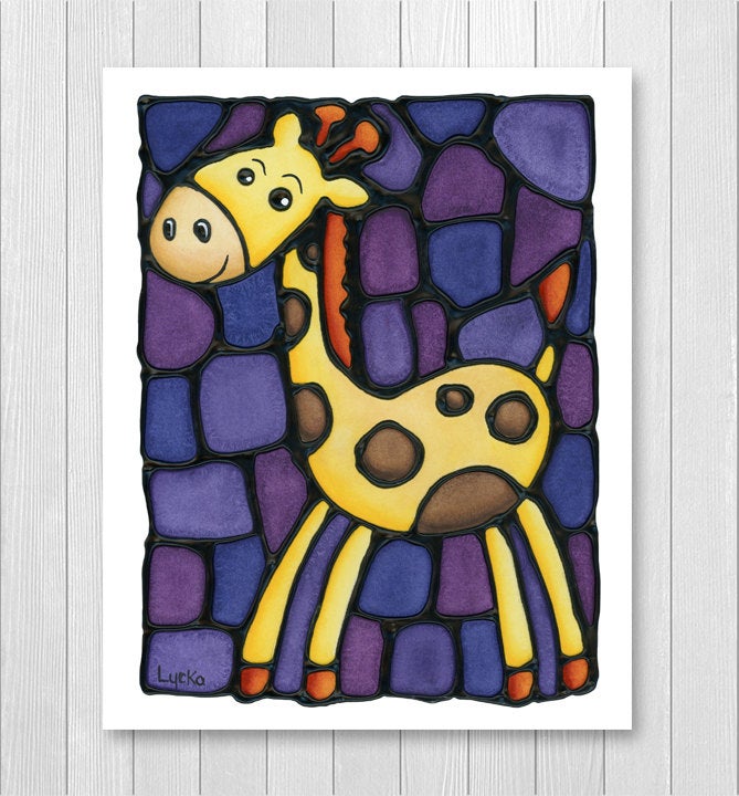 Giraffe Nursery Wall Art Print