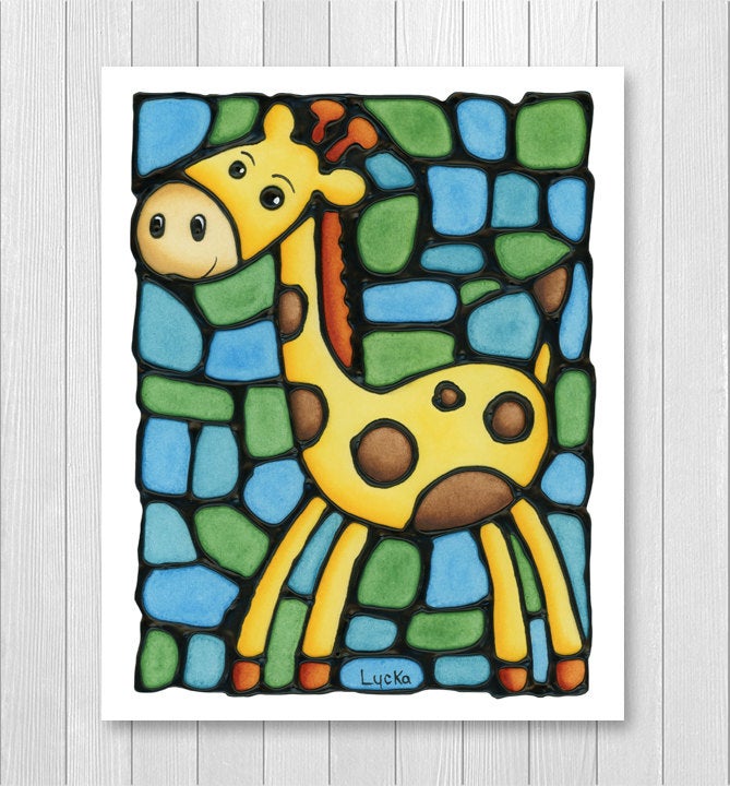 Giraffe Nursery Wall Art Print
