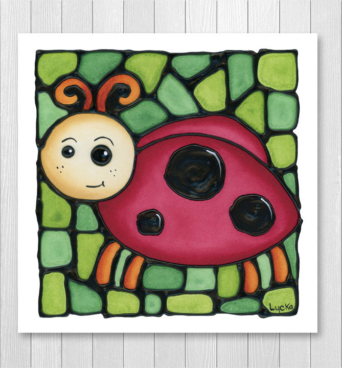Ladybug Nursery Wall Art Print