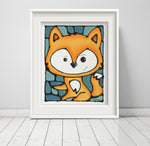 Load image into Gallery viewer, Orange Fox Nursery Wall Art Print
