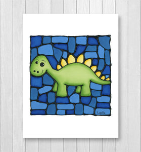 Stegosaurus Dinosaur Nursery Wall Art