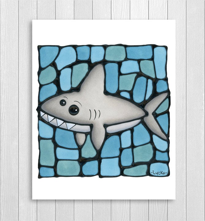 Shark Nursery Wall Art Print