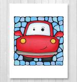 Load image into Gallery viewer, Red Car Nursery Wall Art Print

