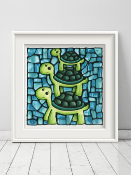 Turtle Family Nursery Wall Art Print