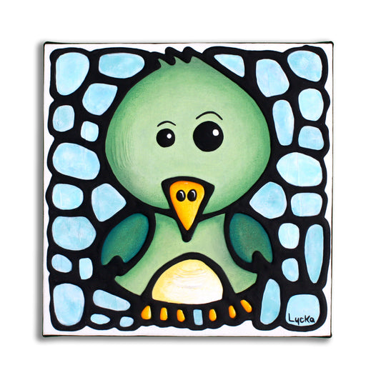 Cute Bird Original Painting 8" x 8"