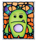 Load image into Gallery viewer, Grumpy Monster Painting 8&quot; x 10&quot;
