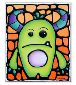 Grumpy Monster Painting 8" x 10"