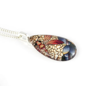 50% Off - Autumn Dragonfly Teardrop Necklace
