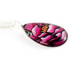 Load image into Gallery viewer, Pink Peony Flower Teardrop Necklace
