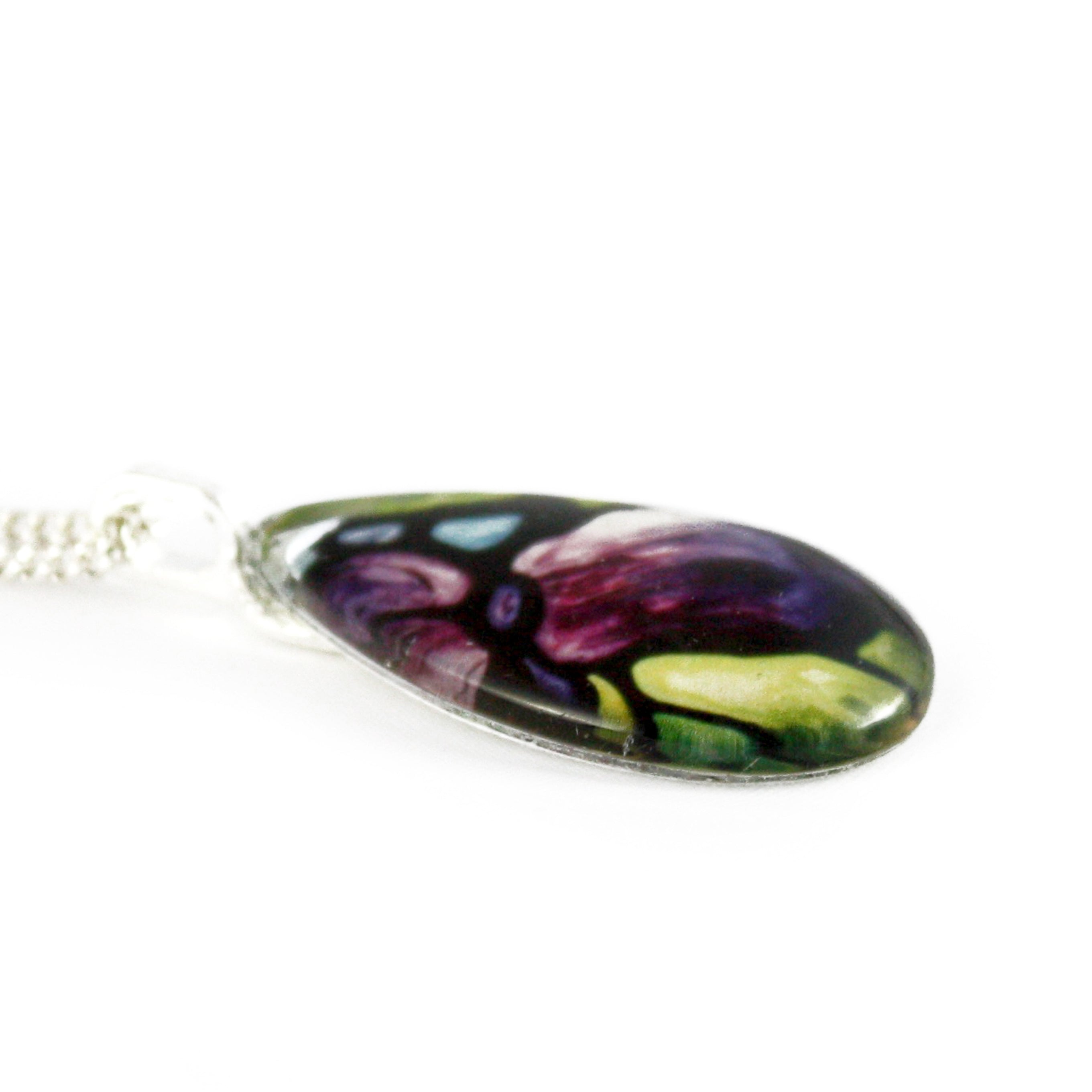 Purple Iris Teardrop Necklace