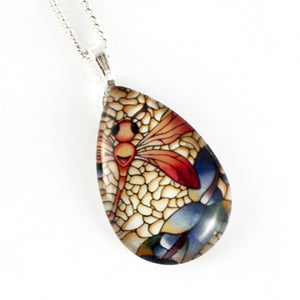 50% Off - Autumn Dragonfly Teardrop Necklace