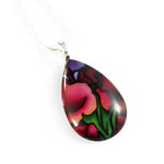 Load image into Gallery viewer, Red Flower Teardrop Necklace
