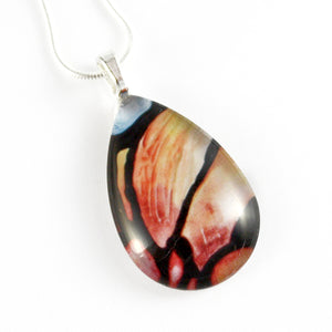 50% Off - Abstract Magnolia Flower Teardrop Necklace