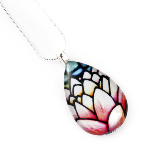 Lotus Flower Teardrop Necklace