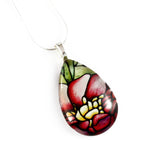 Load image into Gallery viewer, Peony Flower Teardrop Necklace
