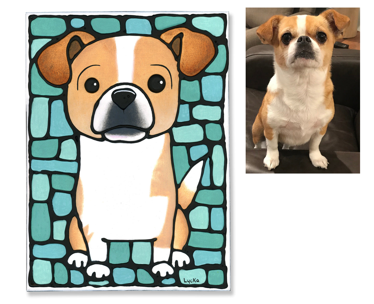 Custom Pet Portrait Painting With Name